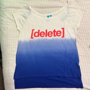 L'Amour Orange and Blue Gradient Tee